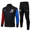 Joyfball 2024/2025 Barcelona Long Zipped Jacket Black Football Jersey 1:1 Thai Quality