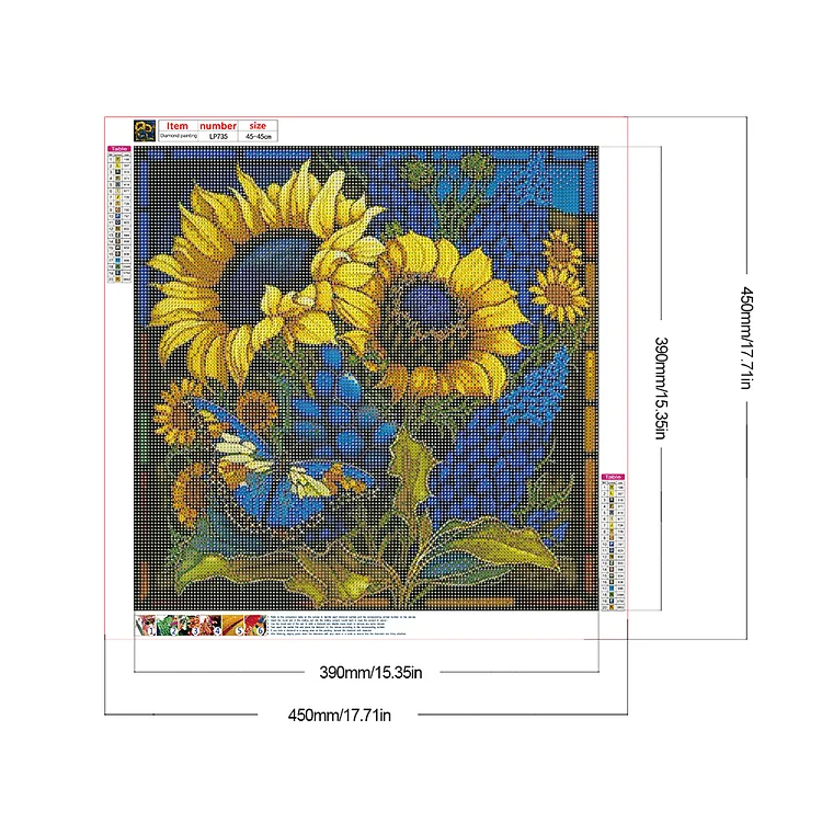 Full Round Drill Diamond Painting -Stained Glass Flowers - 30*40cm