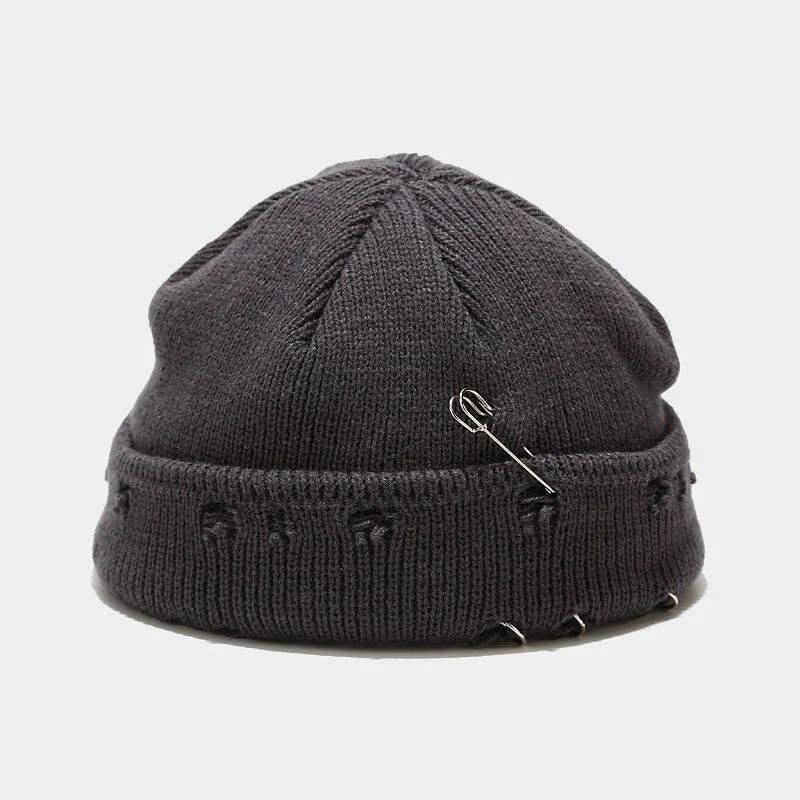 Brownm Distressed Beanie