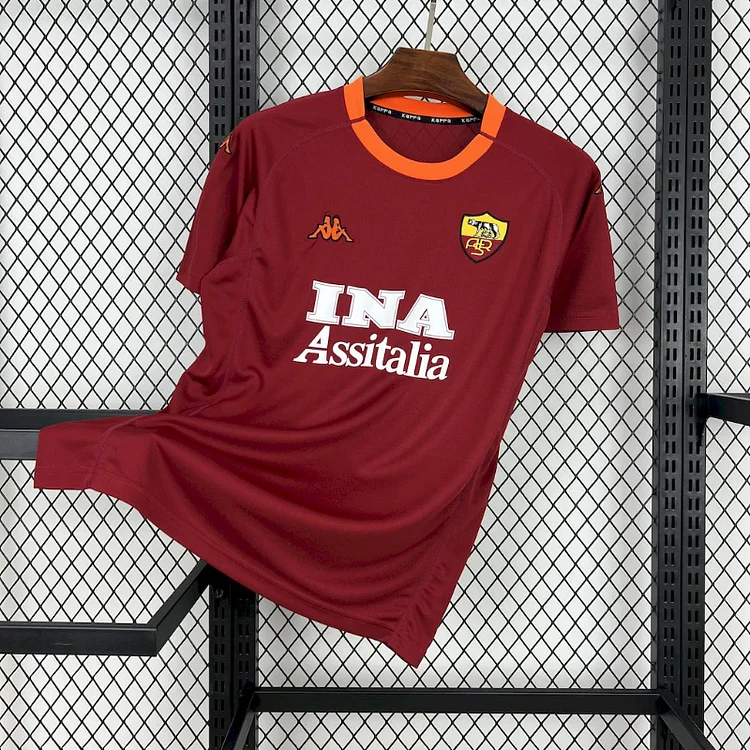2000-01 Retro Roma Home Football Jersey