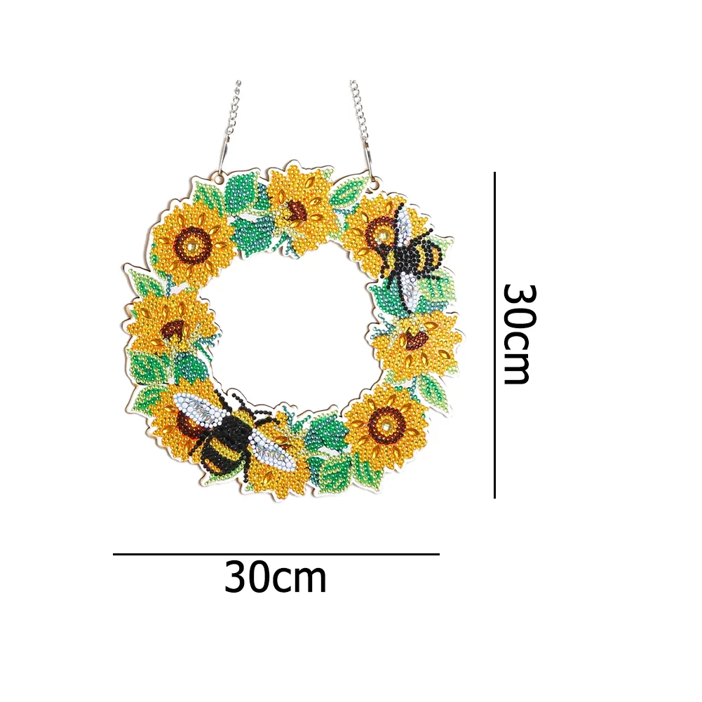 DIY Diamond Painting Art Hanging Wreath - Bee