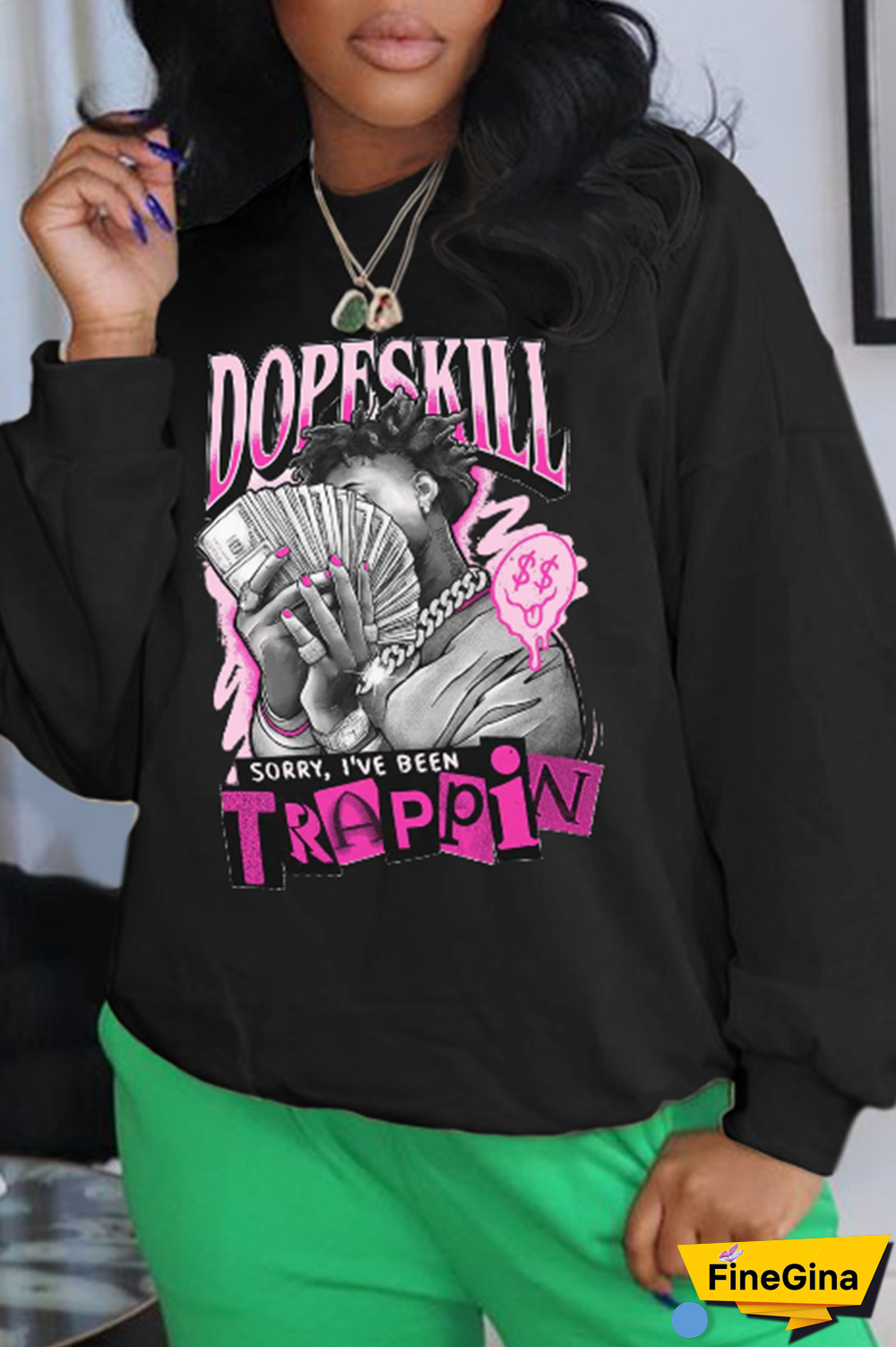 Blue Casual Daily Print Patchwork O Neck Tops