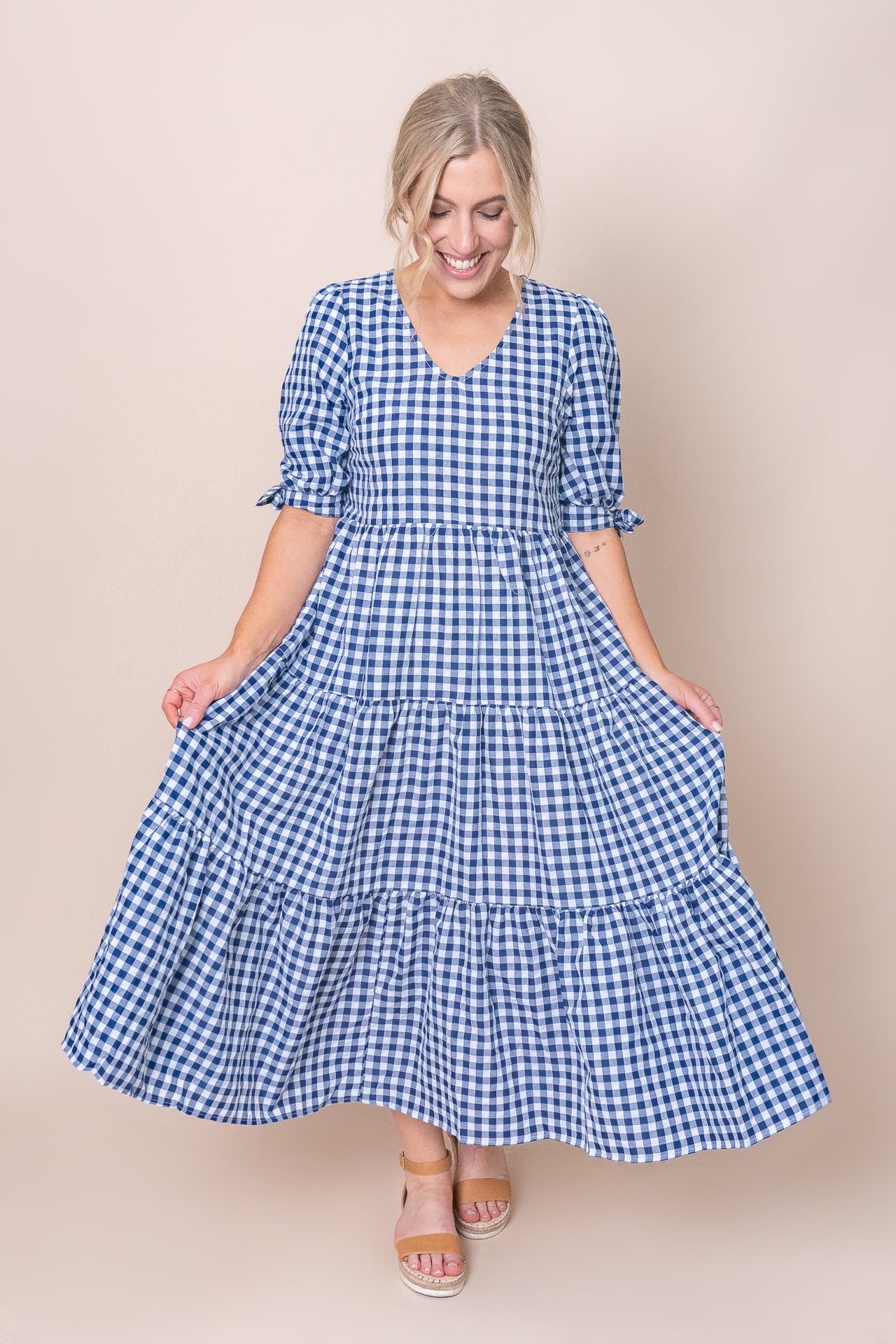 Romy Midi Dress in Blue