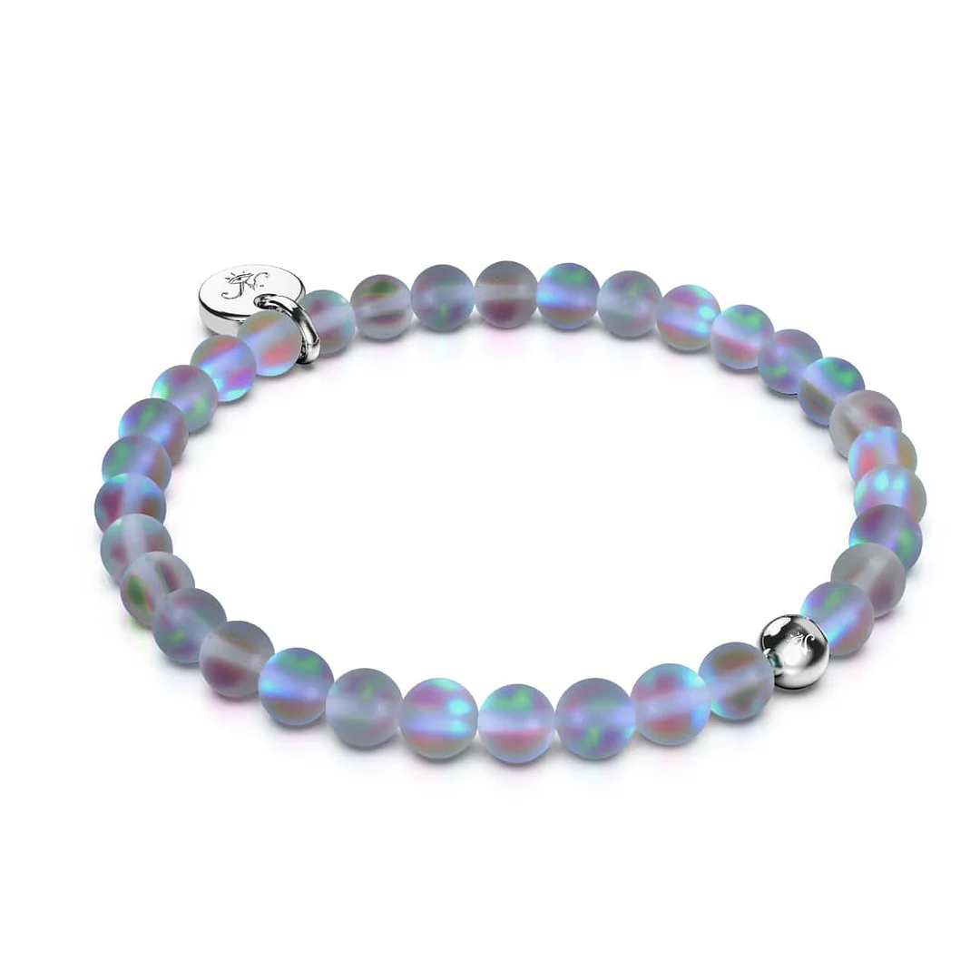 Grey | .925 Sterling Silver | Mermaid Glass Bead Bracelet