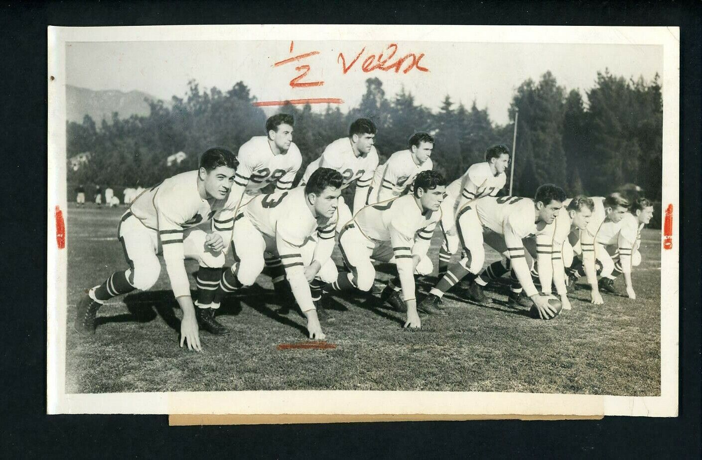 Stanford University Rose Bowl starting team at Brookside Park 1940 Press Photo Poster painting