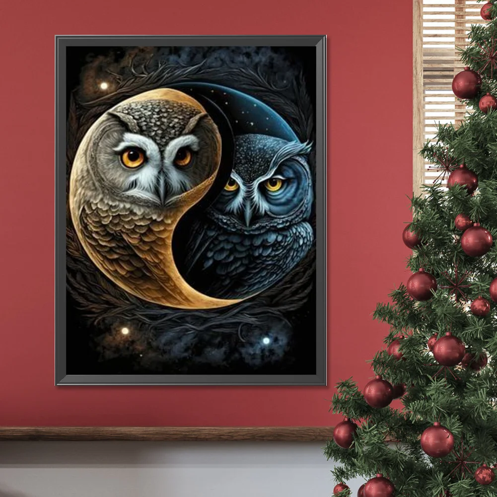 Full Round Diamond Painting 30*40cm - Yin Yang Eagle