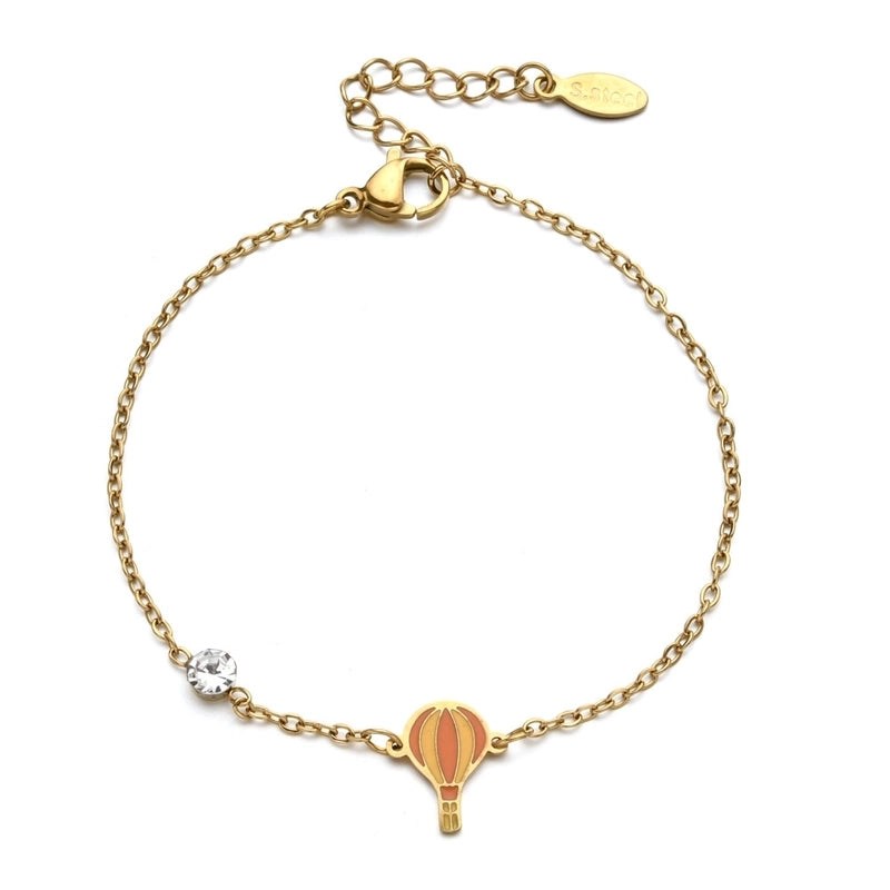 Basic Minimalist Classic Style Letter Hot Air Balloon Heart Shape 304 Stainless Steel Bracelets In Bulk