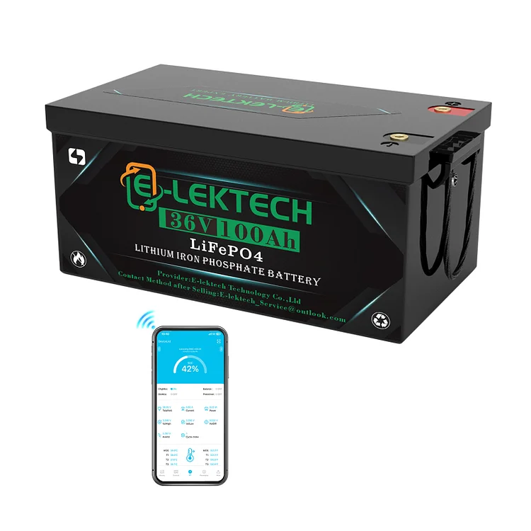 36V 100Ah LiFePO4 battery With Bluetooth