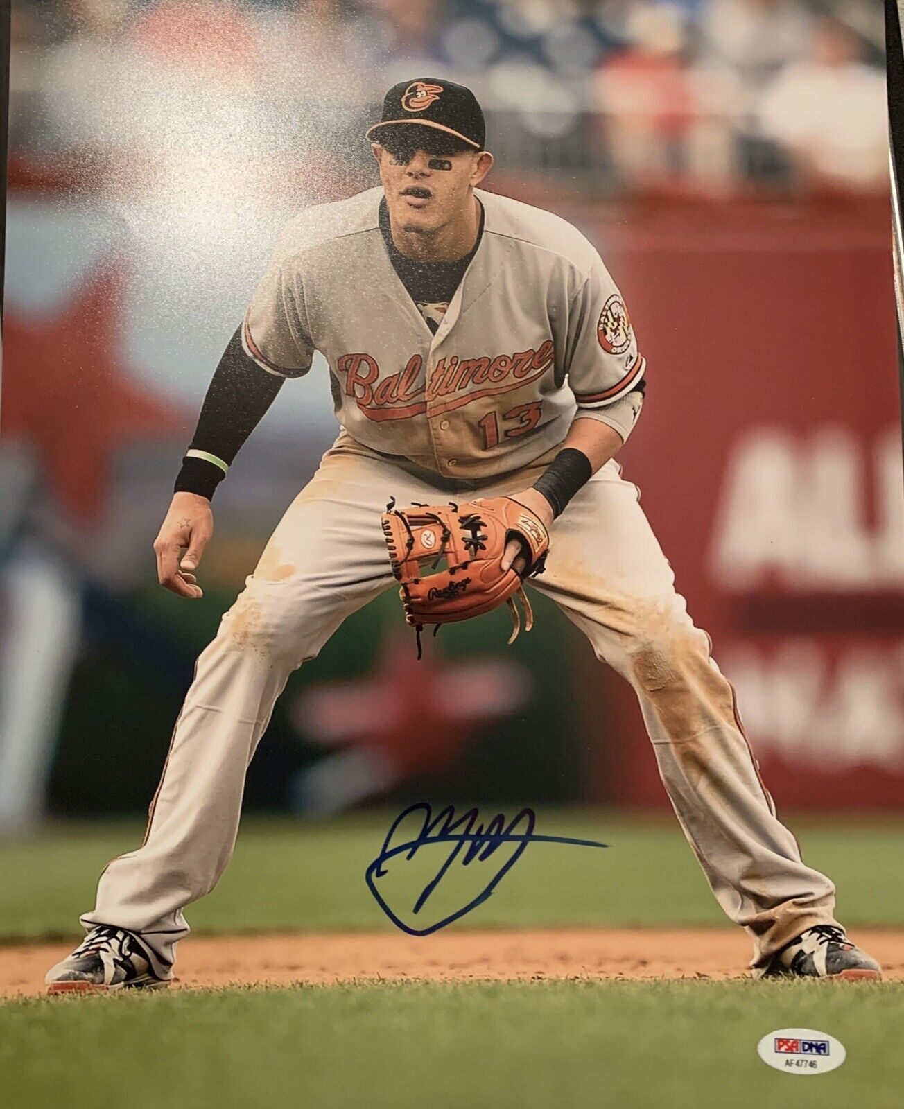 manny machado Signed 11x14 Photo Poster painting Pic Orioles Psa Coa