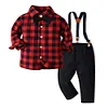 Baby Boys  Winter Autumn Plaid Christmas Sets 2 Pcs