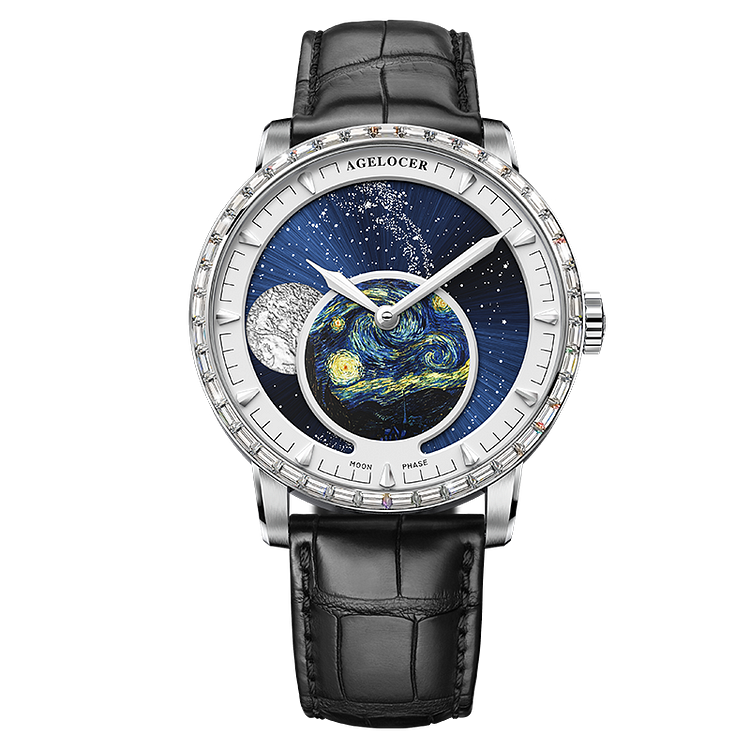 AGELOCER Astronomer Male Series Automatic Mechanical Watches - Zircon Edition