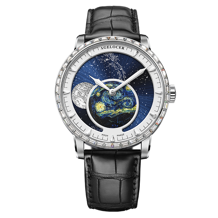 Agelocer Astronomer Male Series Automatic Mechanical Watches - Zircon Edition