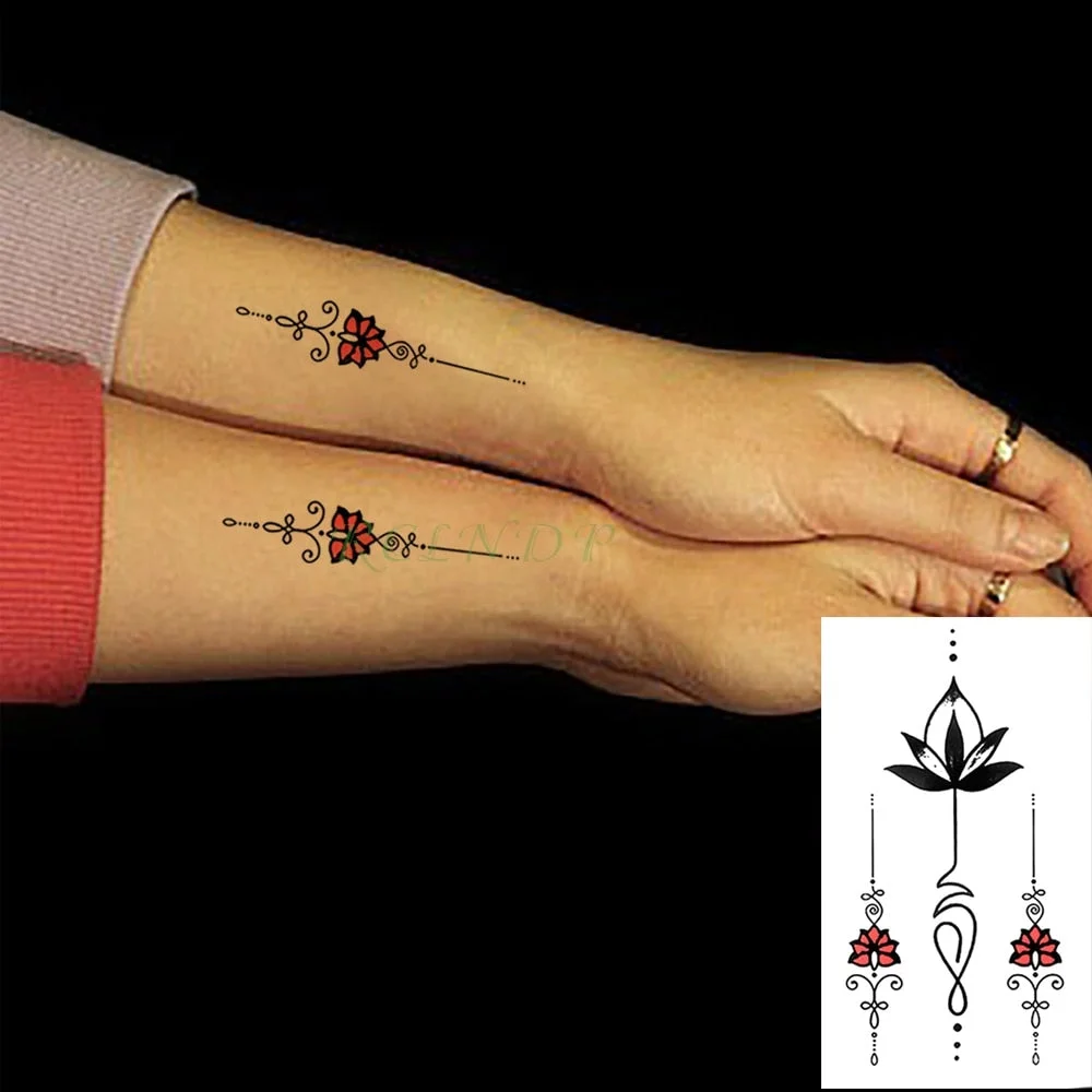 24 Waterproof Temporary Tattoo sticker on ear finger music note bird stars line streak henna tatto flash tatoo fake for women