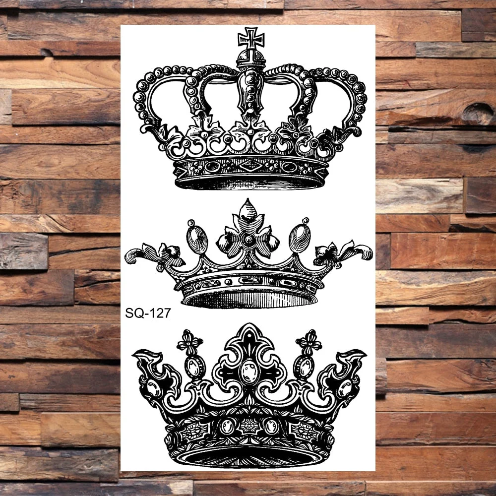 Skeleton Skull Temporary Tattoos For Women Adults Realistic Wolf Snake Rose Flower Feather Fake Tattoo Sticker Back Tatoos Body