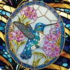 Colibri en Vitrail-Peinture Diamant Spéciale Partielle-30*30CM
