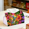 Hummingbird Sunset DIY PULeather Diamond Painting Tissue Box for Adults Beginners Large Size Diamond Art Paper Storage Holder for Living Room Bathroom Table Decor