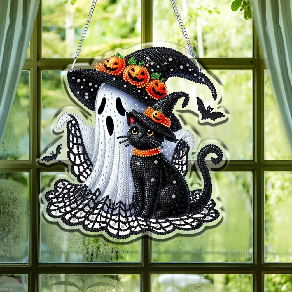 Halloween Ghost Theme 2D Flat DIY Diamond Art Pendant Home Wall Decoration Craft
