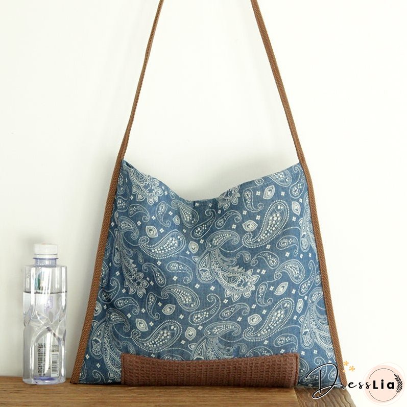 Retro Ethnic Floral Canvas Shoulder Bag