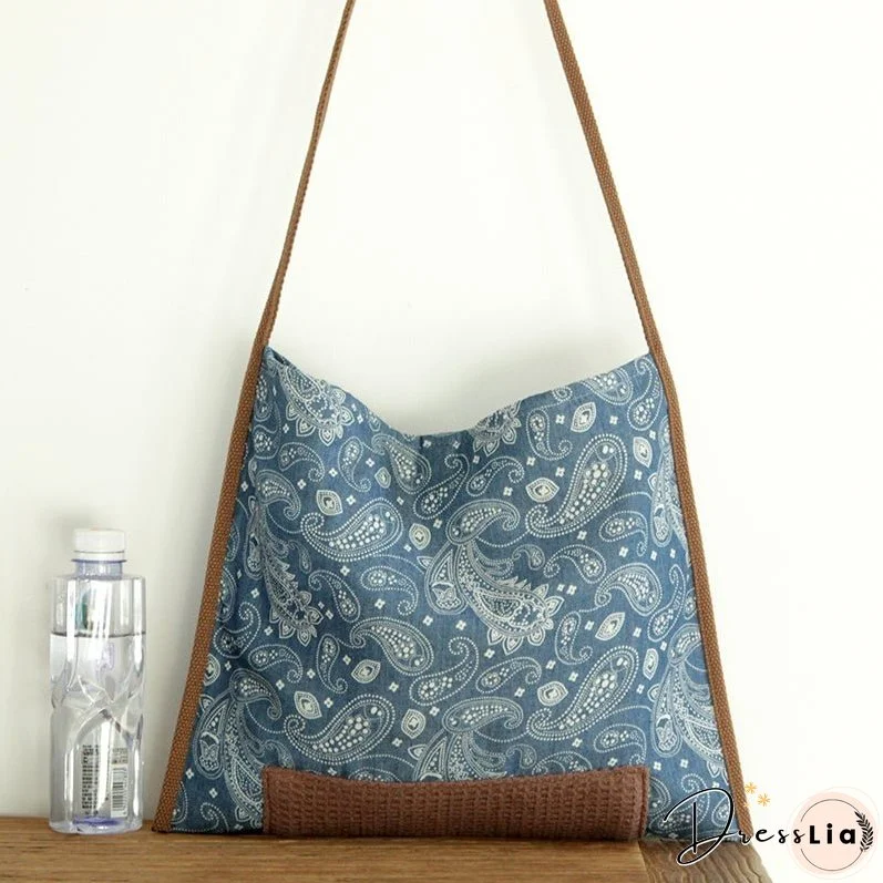 Retro Ethnic Floral Canvas Shoulder Bag