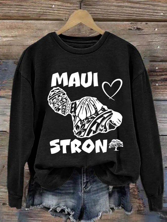 Women's Maui Strong Print Casual Sweatshirt