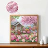 >SALE<5D DIY Partial Special Shaped Drill Diamond Painting Village Landscape 40x40cm