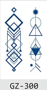 Temporary Tattoo Stickers Love Creative Geometry Totem Juice Ink Lasting Waterproof Sexy Girl Arm Face Neck Realistic Fake Tatoo