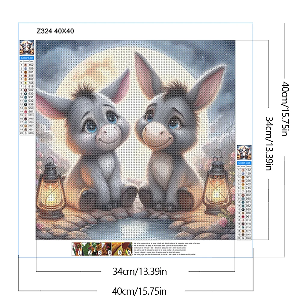 Diamond Painting - Full Round Drill - Donkey(Canvas|40*40cm)