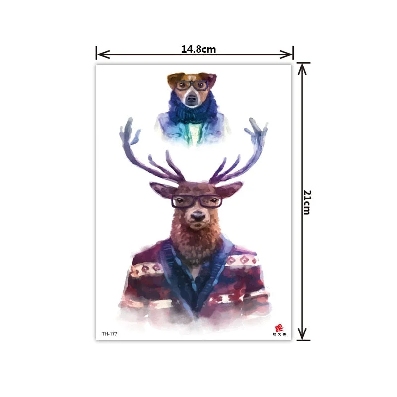 2021 New Plain Flower Arm Tattoo Sticker Flower Waterproof Tattoo Color Animal Tiger Tattoo Sticker