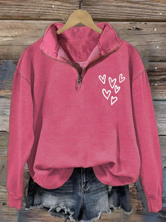 Women's Valentine's Day Zip-Up Sweatshirt