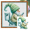 (Multi-Style) Goblin Goes To Toilet-18CT Stamped Cross Stitch 25*25cm/9.84*9.84in