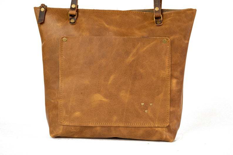 Vintage oil wax leather vegetable tanned large-capacity shoulder bag