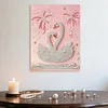 DIY Pearl Painting Swan for Home Wall Decor with Frame(40*30cm)