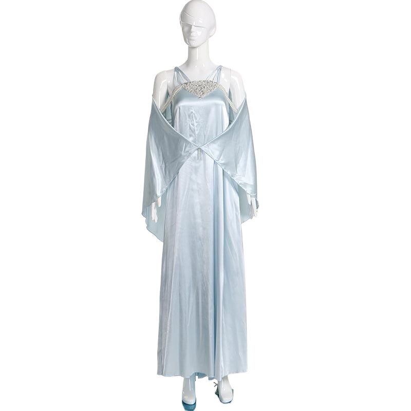 Padme Amidala Christmas Cosplay Nightgown Costumes Blue