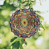  Mandala Hanging Wind Spinner 11.8 Inch Outdoor Wind Chime Art Garden Decor 3D Stainless Steel Metal Sculptures Kinetic Ornaments 