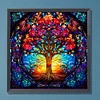 Tree Life Glass Painting-Full Round Diamond Painting 30*30CM
