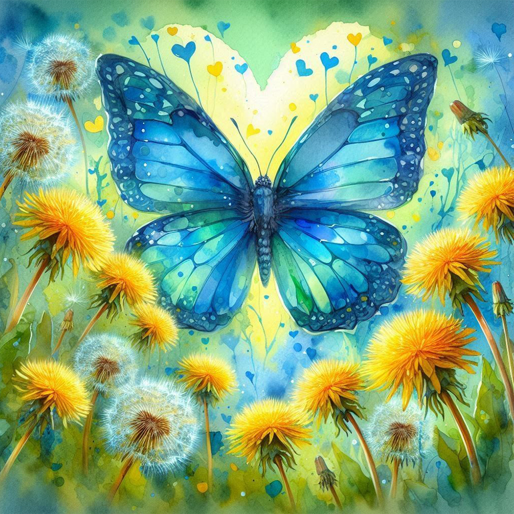 Dandelion Butterfly 30*30cm(canvas) full round drill diamond painting