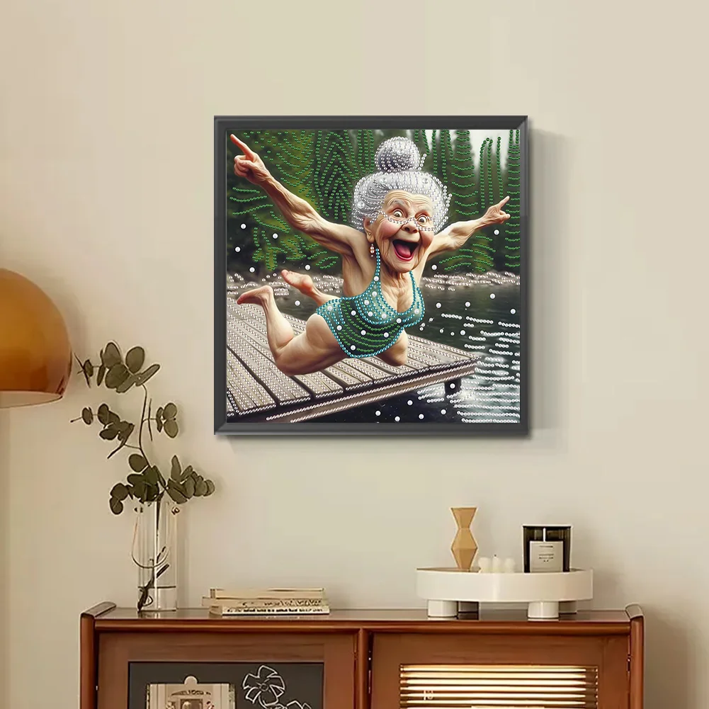 Diamond Painting - Partial Special Shaped Drill - Granny(Canvas|30*30cm)