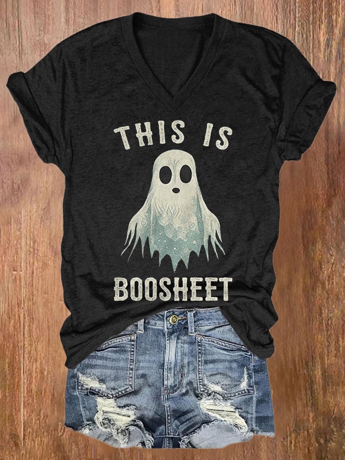 Women´s Casual This Is Boosheet Printed Short Sleeve T-Shirt