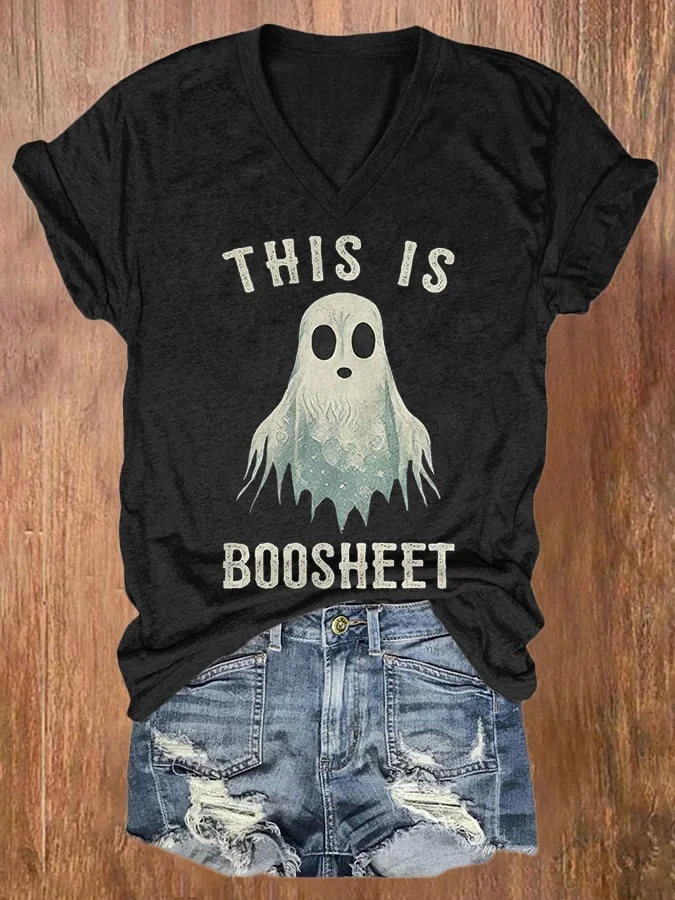 Women's Casual This Is Boosheet Printed Short Sleeve T-Shirt