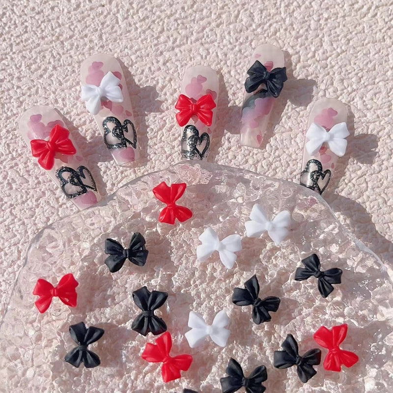 Sweet Minimalist Classic Style Bow Knot Resin Nail Decoration Accessories 20 PCS/Package