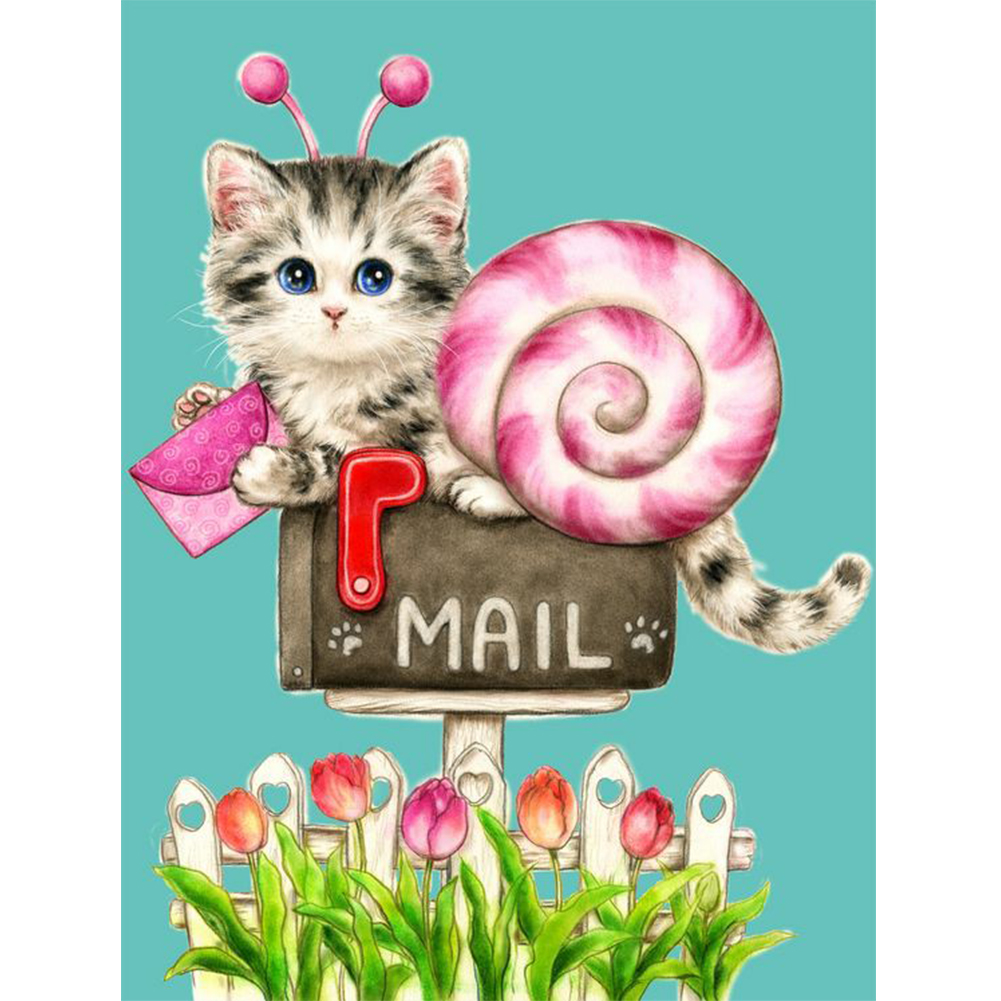 

Snail Cat - Round Drill Diamond Painting - 30*40CM, 501 Original
