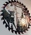 Whitetail Bowhunter Welcome Saw Blade Cut Out Metal Wall Art