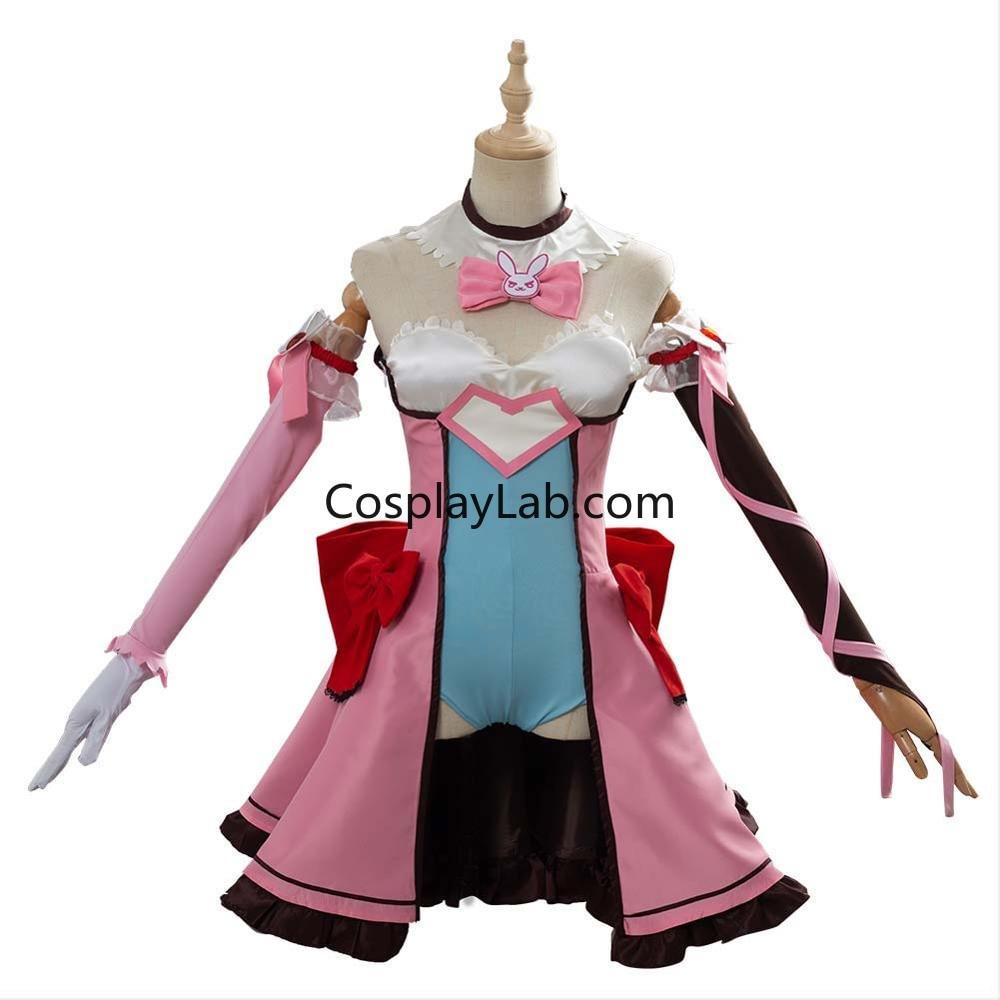 Overwatch OW Magic Girl D.Va DVa Hana Song Cosplay Costumes