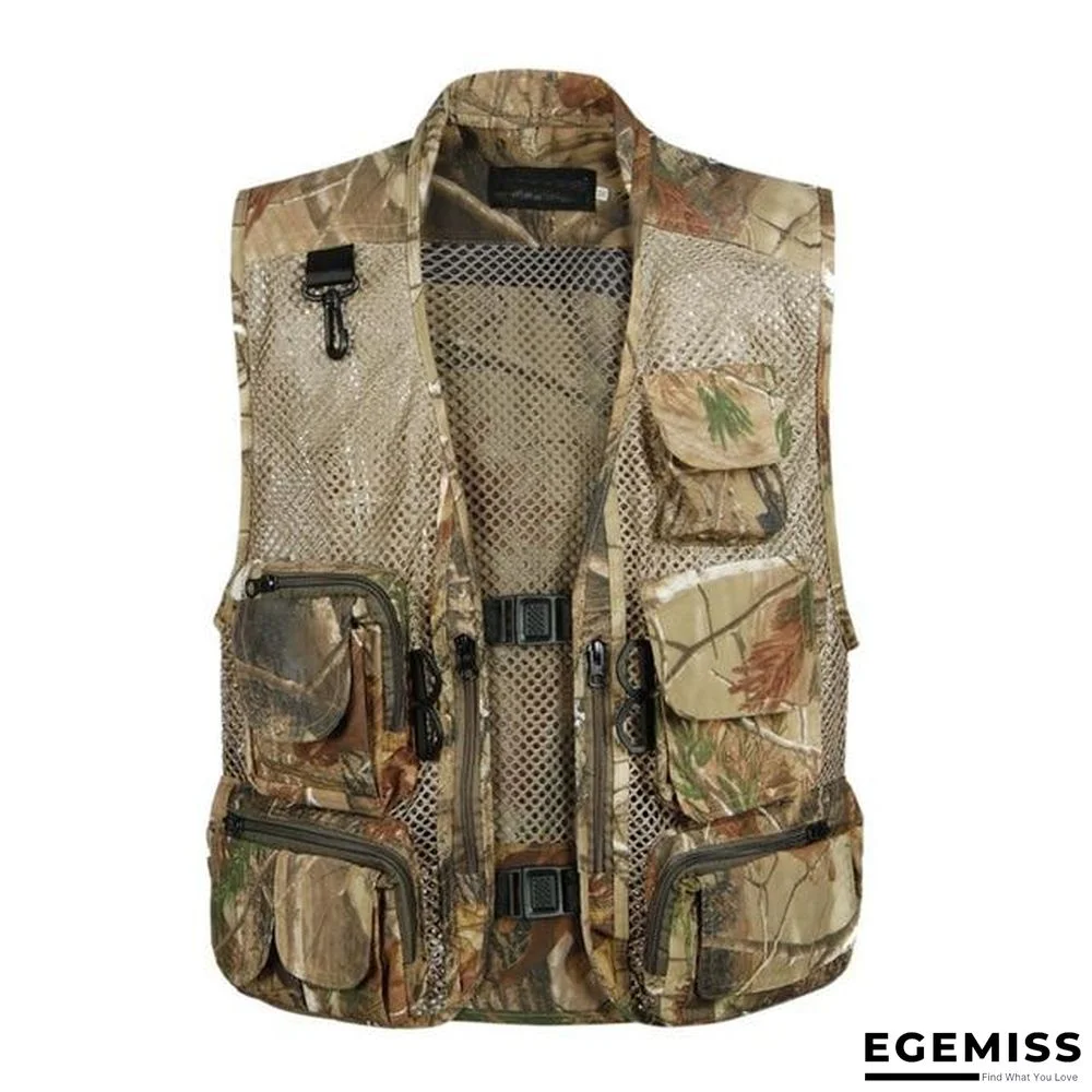 Mens Camo Photographer Collarless Vests Multi Pockets Male Jacket Sleeveless Protection Camouflage Waistcoat | EGEMISS