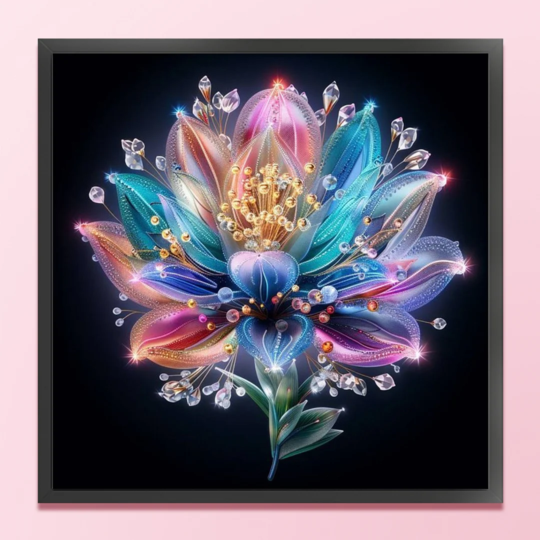 Lotus Full 18CT DIY Counted Cross Stitch Arts Kits for Adults Home Decor 30x30cm