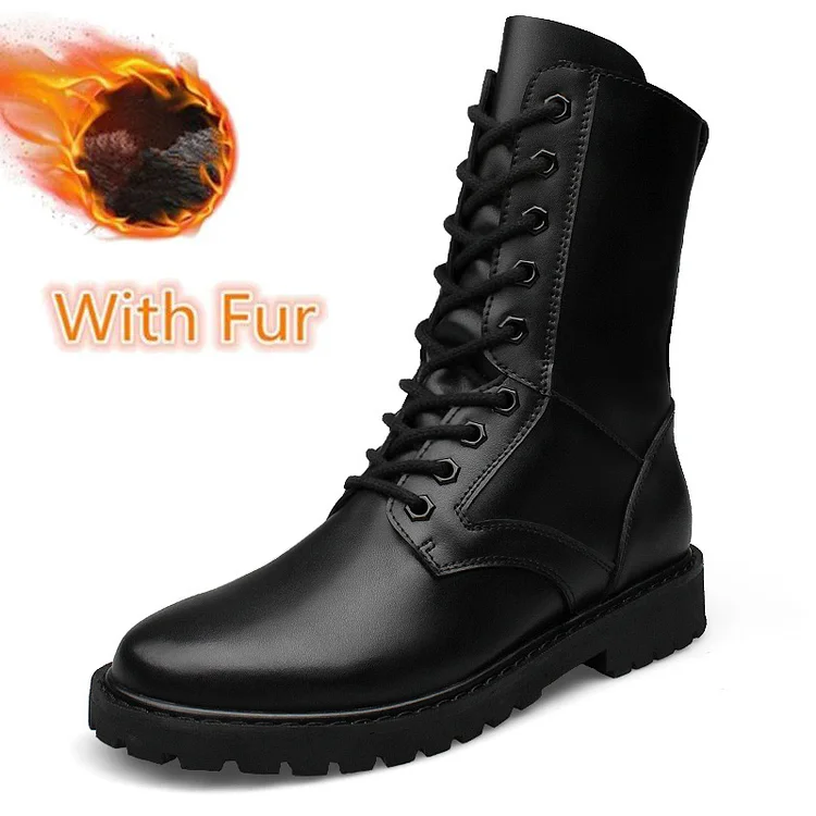 Damulin Genuine Leather Mens  Boots High Top Platform Shoes Luxury Outdoor Casual Winter Shoes Snow Boots for Men Botas