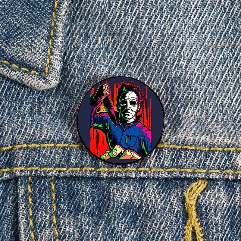 Retro Pin Human Metal Printing Unisex Brooches
