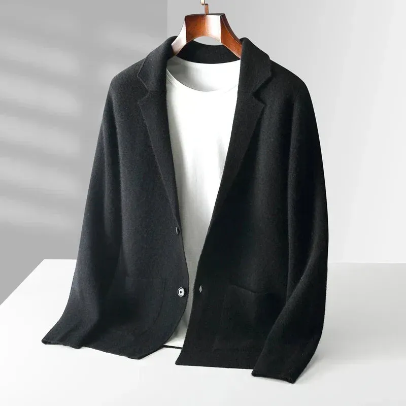 Men's 100% Cashmere Blazer Cardigan &ndash; Soft Tailored Layering &ndash; view 2
