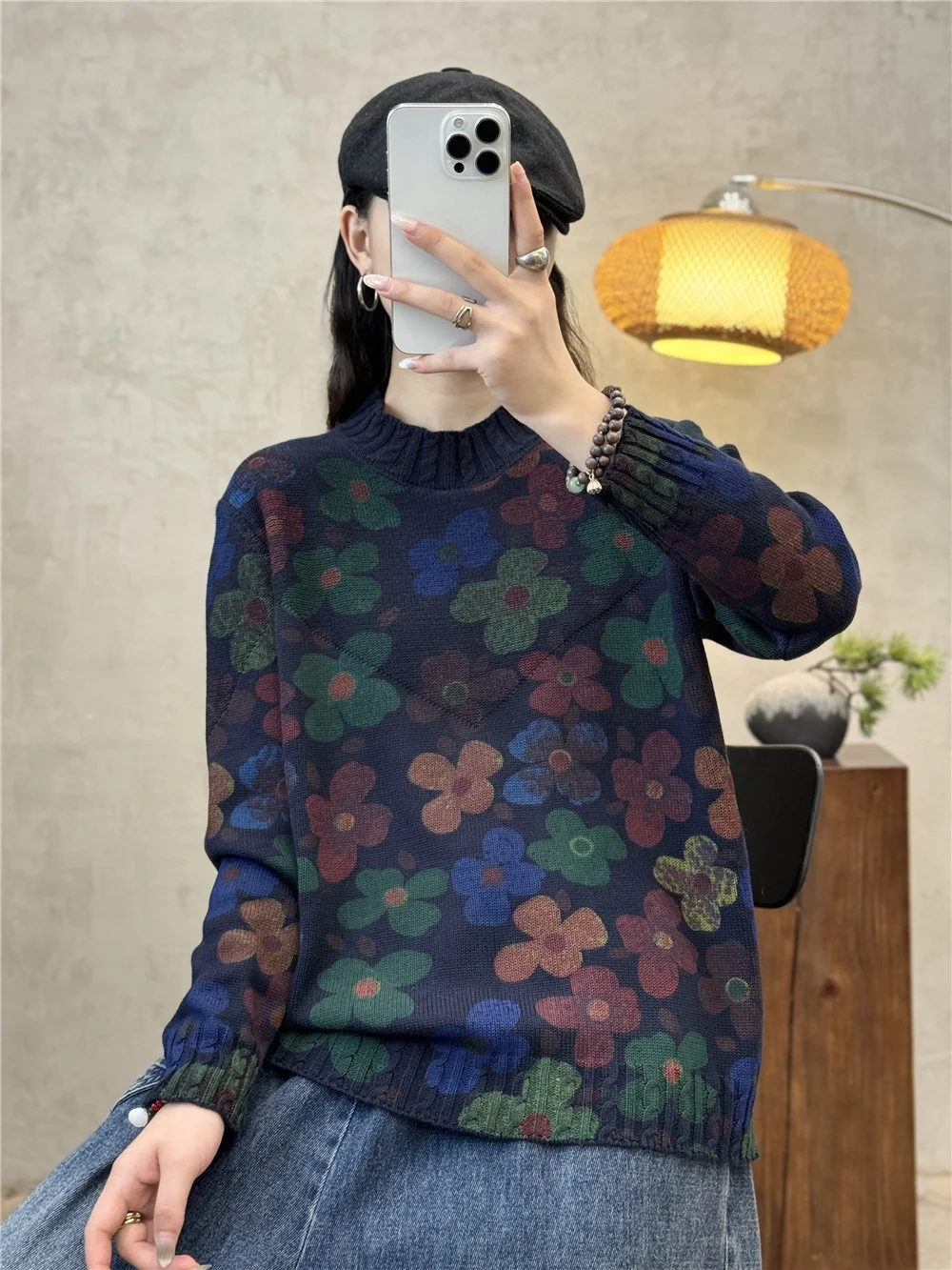 Chicfifth Sweater Women Winter Long Sleeve High Quality Autumn Vintage Top Knitted Cardigan