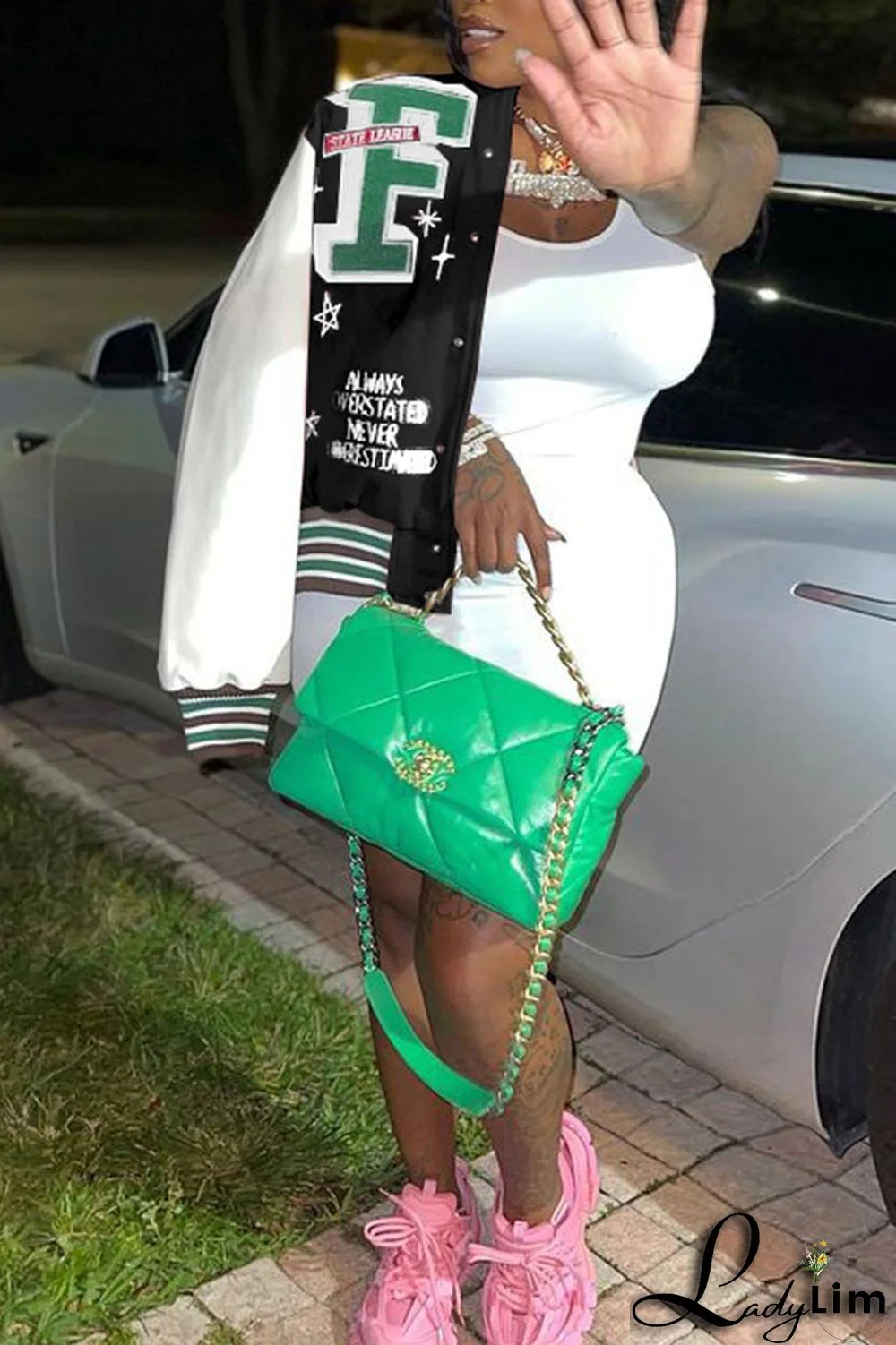 Pink Casual Print Patchwork Buckle Outerwear